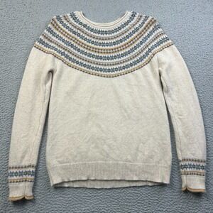 Tabitha Webb Sweater Womens Cream Oatmeal Fair Isle Lambswool Knit Pullover M